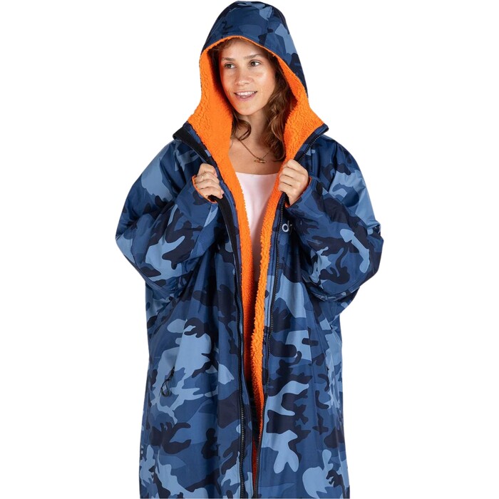 2024 Dryrobe Advance Cambiador De Manga Larga Robe V3 DALSV3 - Camuflaje Azul / Orange